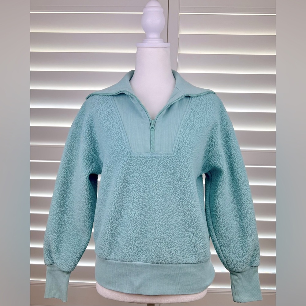 Sherpa 1/4 Zip Pullover Sweater w/Sailor Collar Sz.XS by A New Day